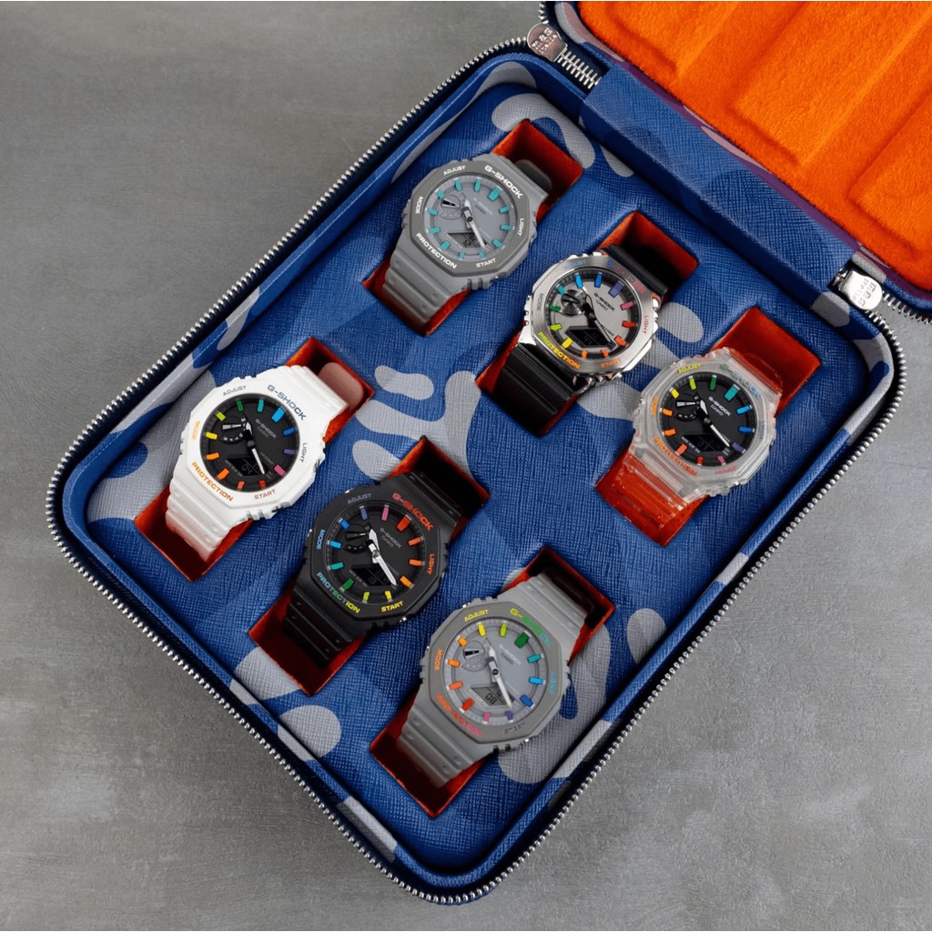 G-Shock Casioak IFL Ga-2100 GA 2100 Customize Jelly Rainbow Rastafarian Dial Skeleton AP Rubber Stainless