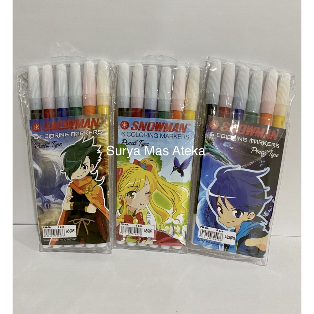 

Spidol Kecil Snowman 6 Warna (PW-6A)