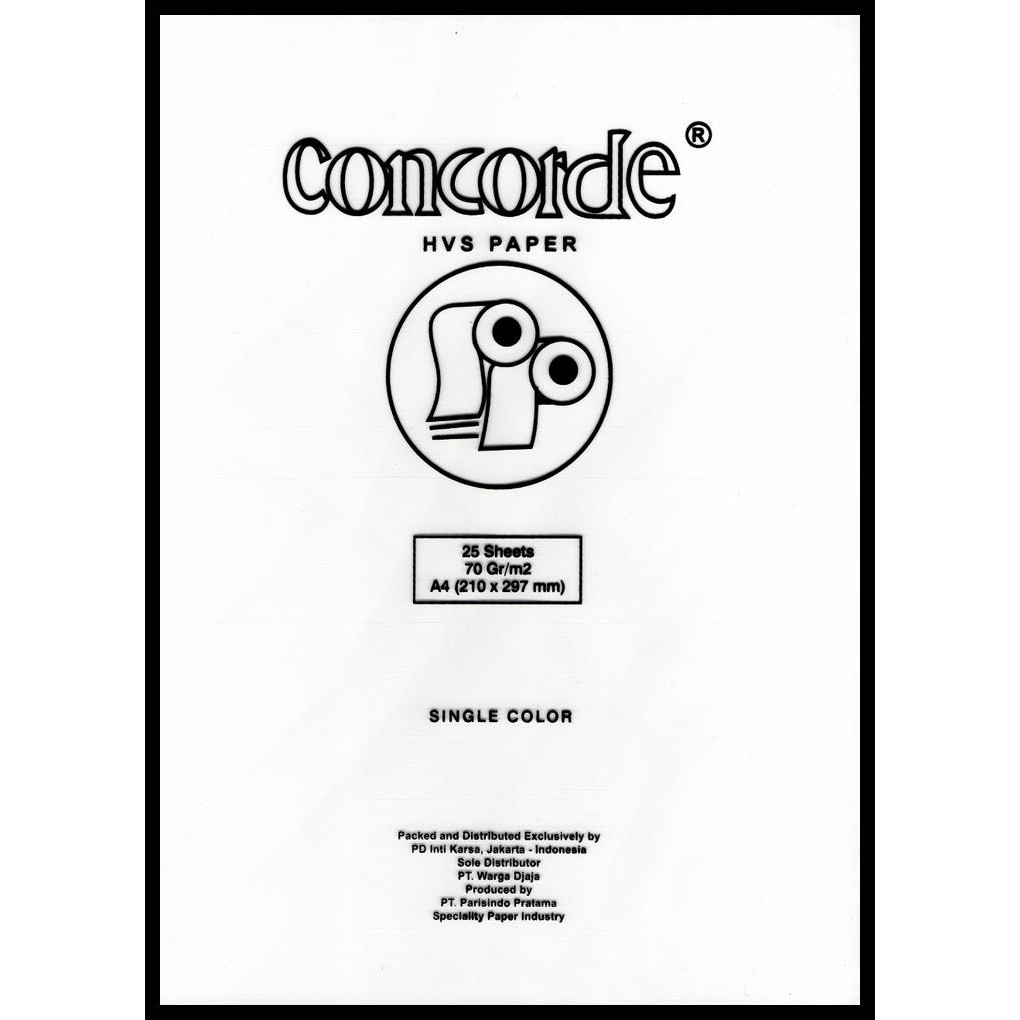 

PROMO KERTAS CONCORDE (HVS PAPER) 70 GR A4 (21,0 X 29,7 CM) ISI 25LEMBAR !!!!