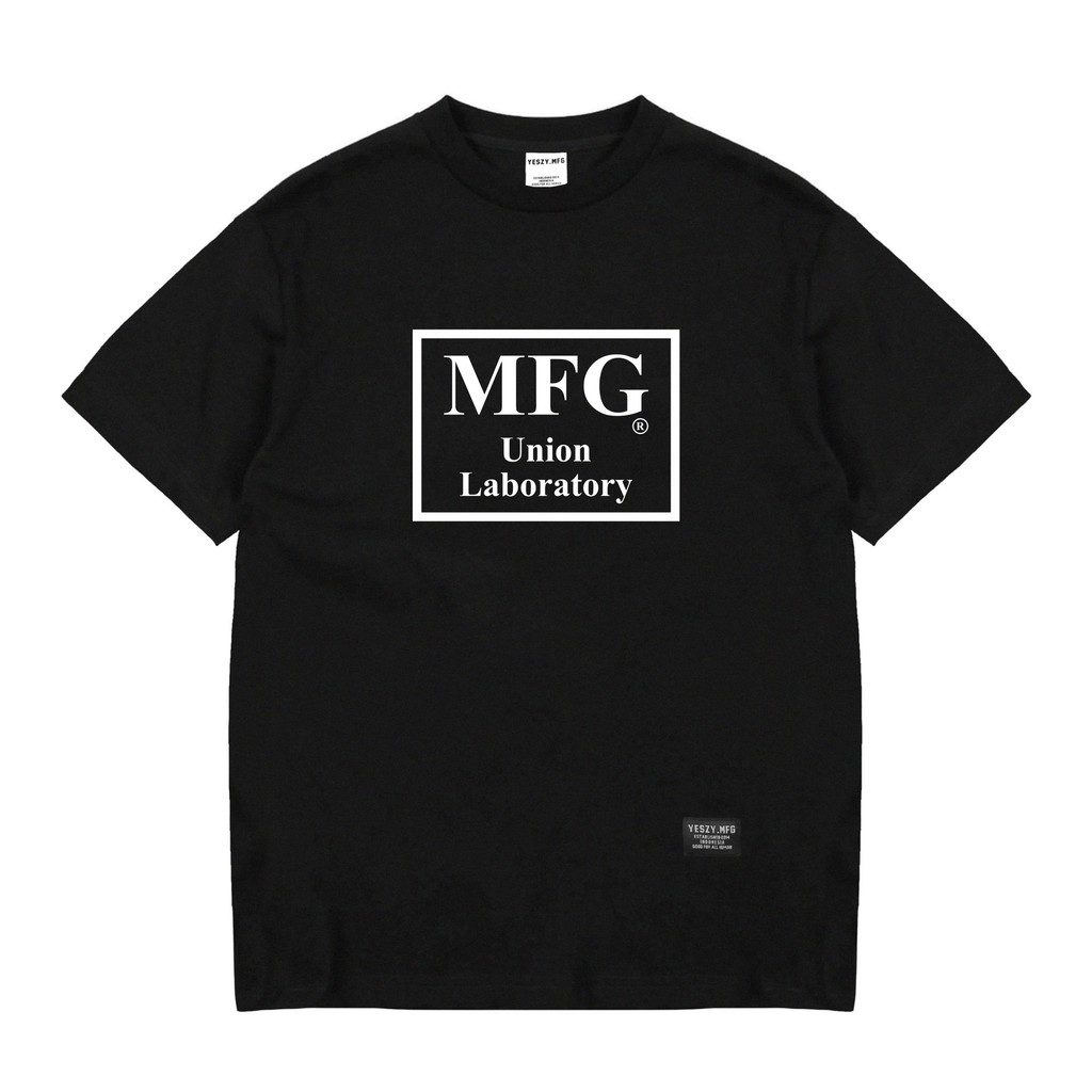 YESZY.MFG Tshirt Black Square F. White