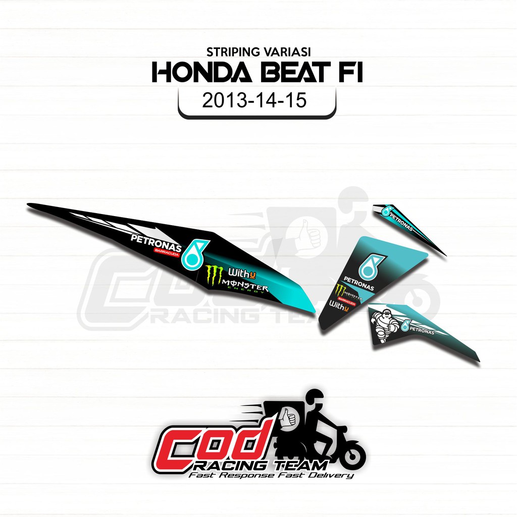 STRIPING STICKER VARIASI MOTOR HONDA BEAT FI NEW PETRONAS LIVERY PETRONAS