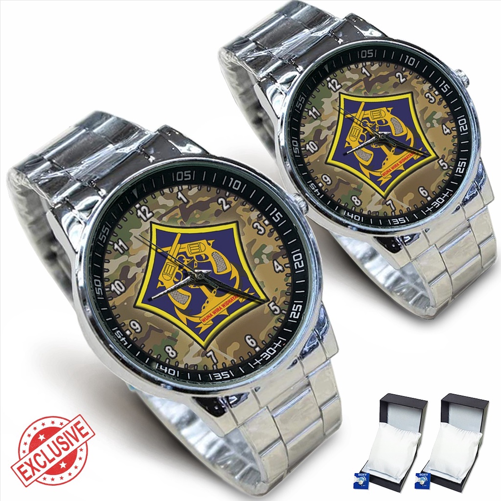 Jam Tangan Rantai Couple POLISI MILITER TNI AL - 03 (Mantul)