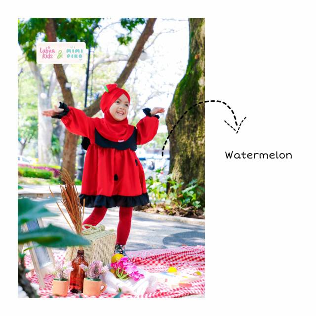 Fruitchy set watermelon mimi piko x Lubna kids size L