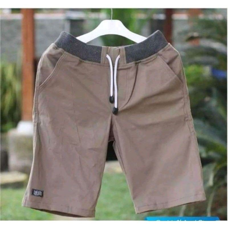 Celana Chino Pendek Pria Dewasa Cowok Rip Kolor Pinggang Karet Chinos Surfing Distro Jumbo