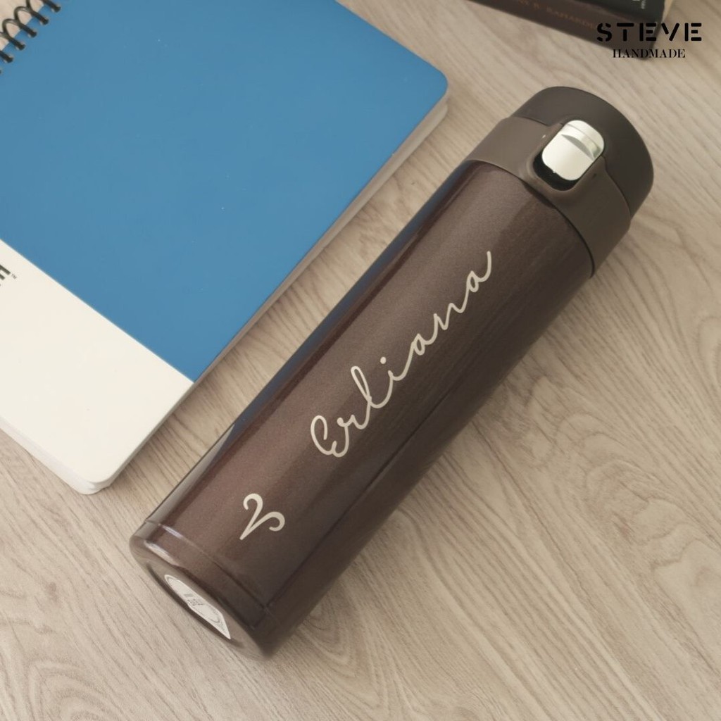 Botol minum stainless termos vacuum tumbler travel mug TM0389 Brown