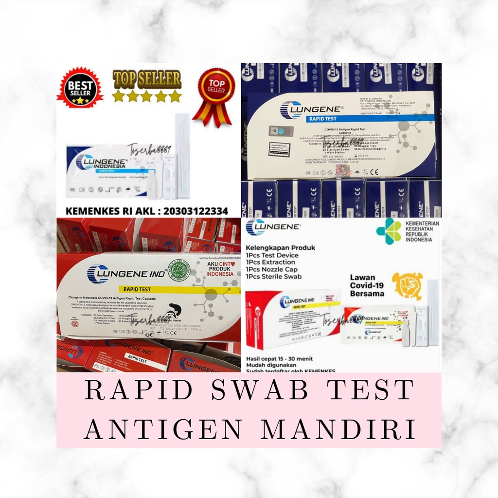 SWAB ANTIGEN CLUNGENE LUNGENE COLOK HIDUNG IZIN KEMENKES AKL 25 SET 100% ORIGINAL