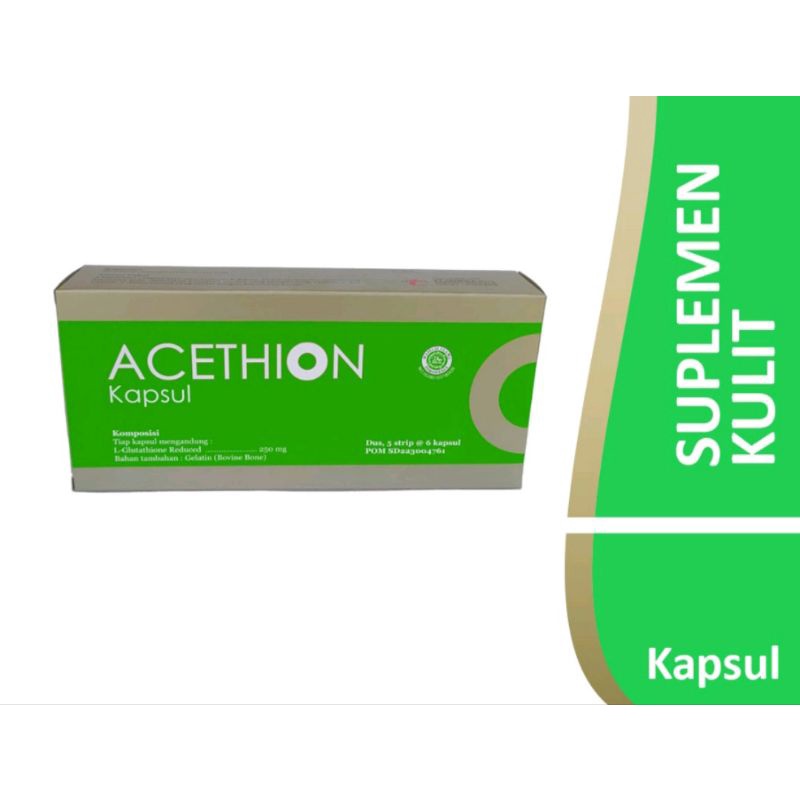 L-GLUTATHION REDUCED 250MG Suplemen Kesehatan Kulit ACETHION Membantu Mencerahkan Kulit Dan Mengenca