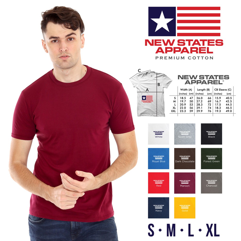  Kaos  Polos  New  States  Apparel  Premium Shopee Indonesia