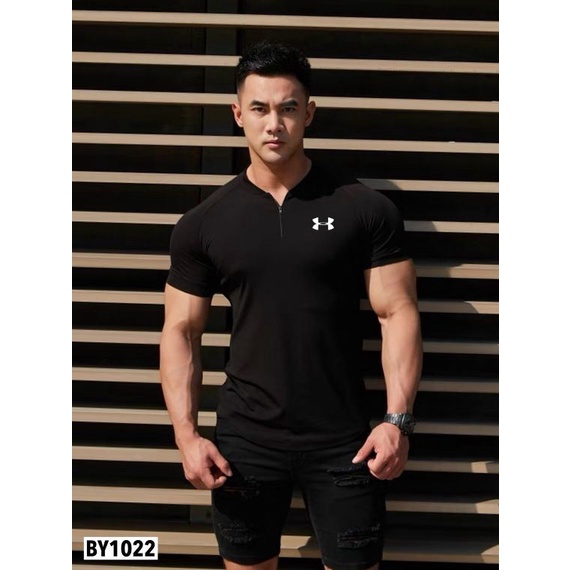 Kaos Pria KOREA ZIPPER Resleting Sleting Dada Kerah Korea Cowo Keren Polos dan Logo png