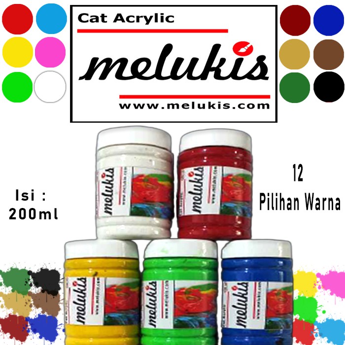 

Cat Lukis Acrylic MELUKIS isi 200ml 12 Warna