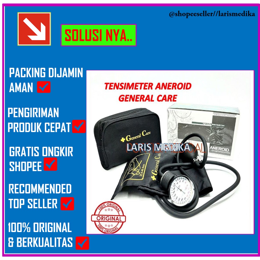 Tensi Jarum General Care / Tensimeter Aneroid Transparan Tensimeter Manual Tensi / Tensimeter Aneroid General Care Transparant