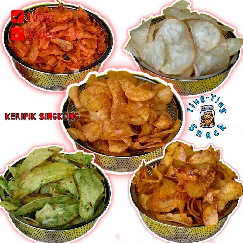 

KERIPIK SINGKONG 100 GRAM MAICIH CABE IJO SANJAI BREKELE ASIN ORIGINAL