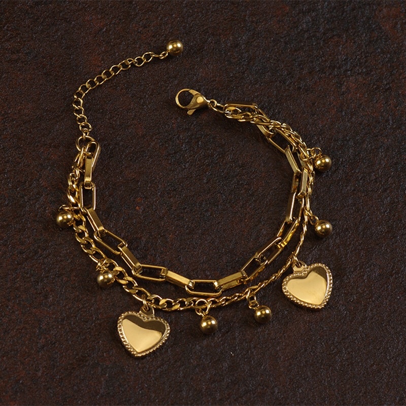 Gelang Titanium Love 2 Layer Premium Korean Style Fashion Vintage