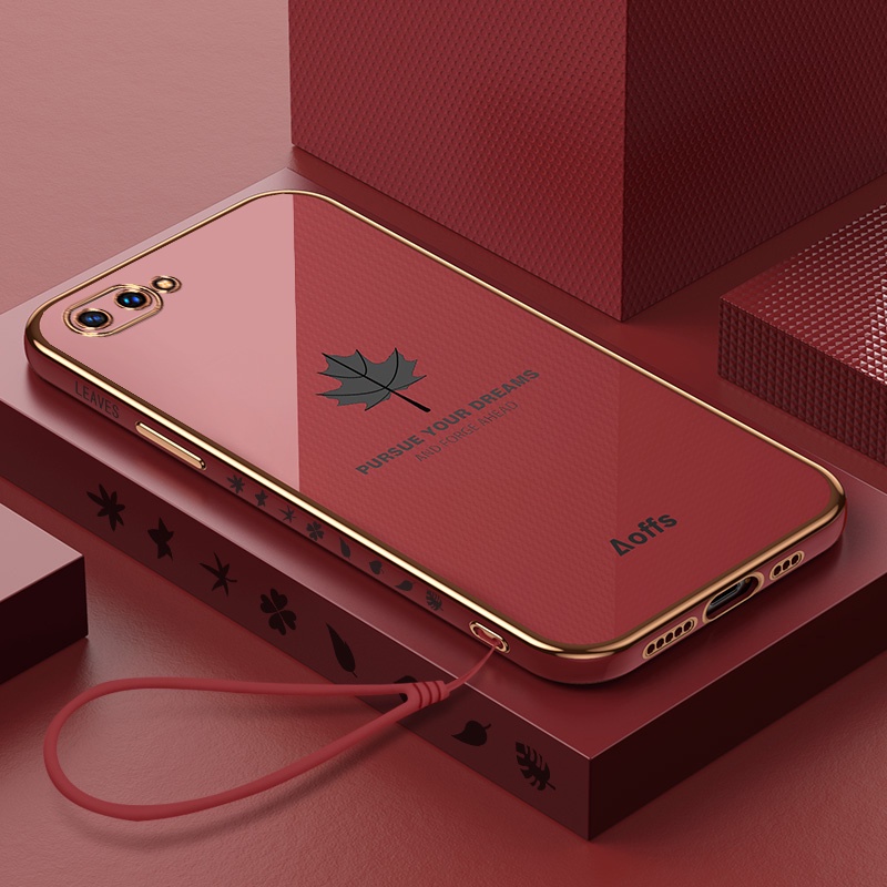 OPPO A3s a5 a12 a15 a15s a7 a16 a12 a5s soft case phone plating maple leaf mobile phone case for O0ab-5
