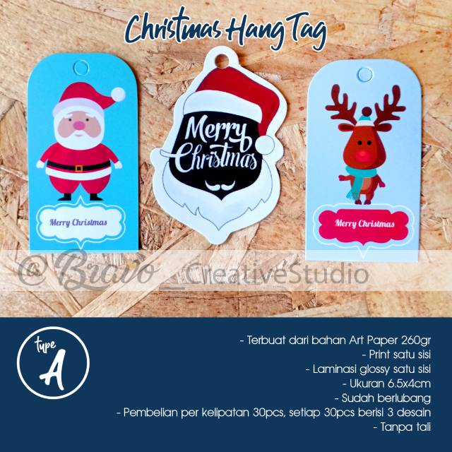 

Hangtag Natal laminasi hang tag kartu ucapan parsel parcel kado hadiah natal