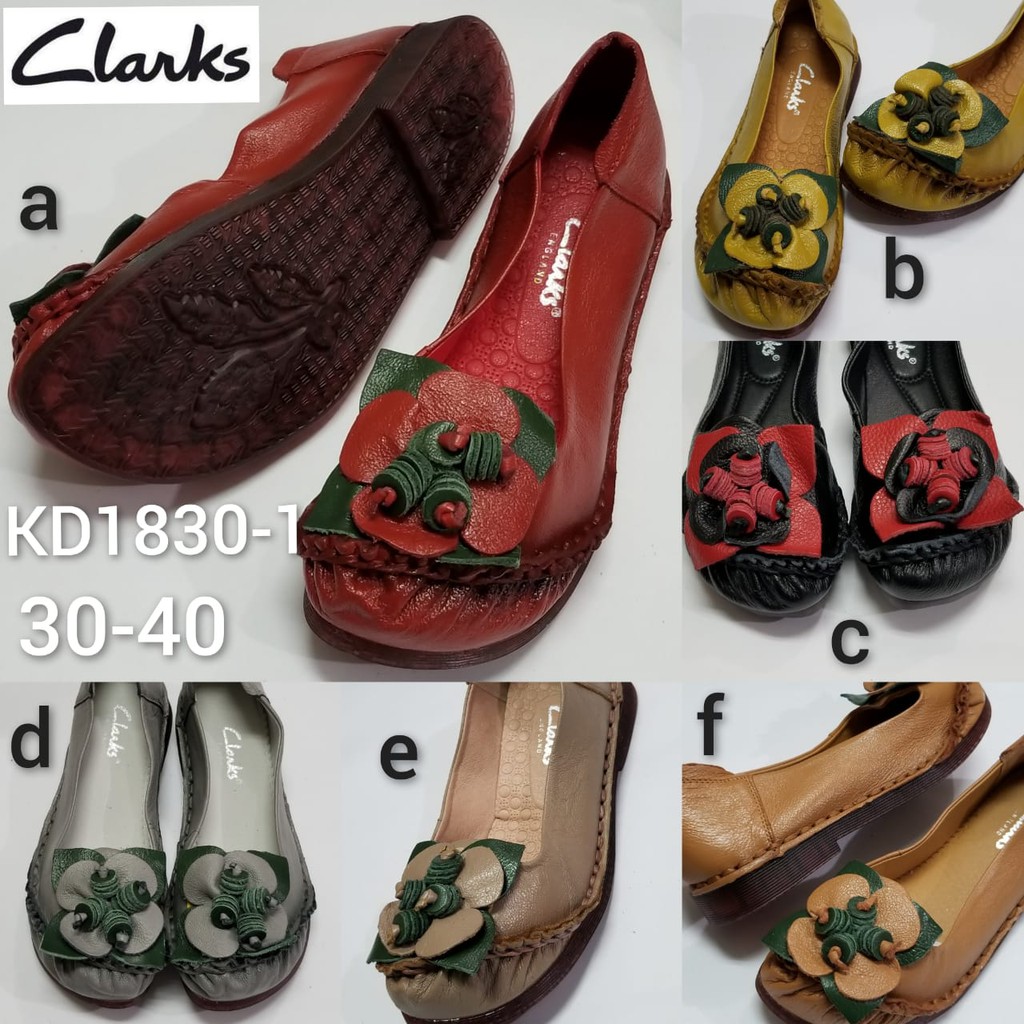 Clarks Cordyline Genuine Leather Sepatu Flat Wanita