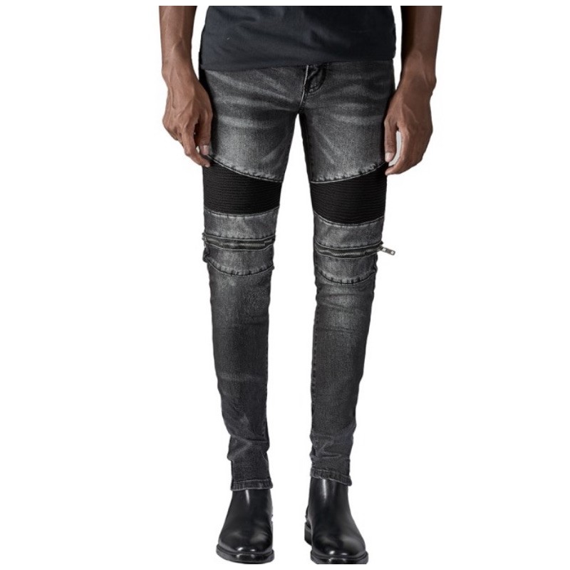 RUCAS CO Zipper Black Biker jeans