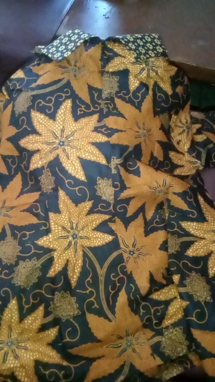 Batik Wanita Atasan Blouse Modern Model Kerah Besar Batik Kerja Wanita