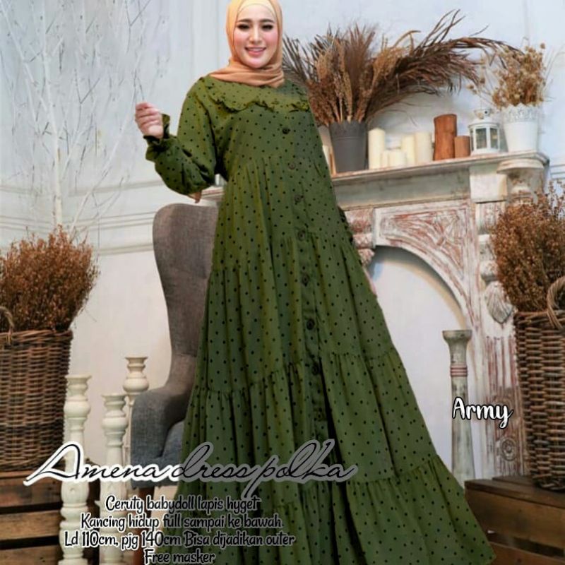 AMENA POLKA GAMIS POLKADOT CERUTY