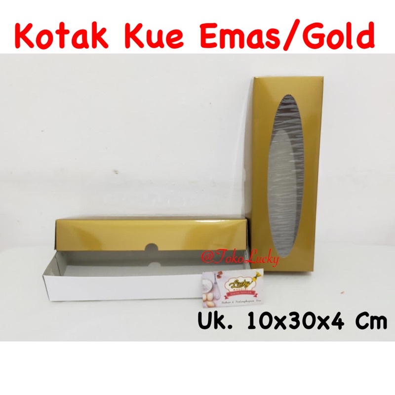 

Kotak Emas/Gold Ukuran 10x30x4Cm/ Box Kue Gold Ukuran 10x30x4Cm