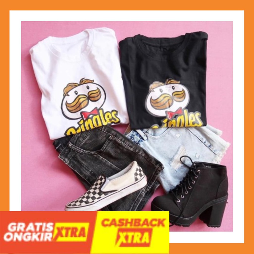 STYLE KOREA KEREN IMPORT MURAH ORIGINAL BISA COD / KAOS WANITA PRINGLES / kaos cewek / tumblr tee