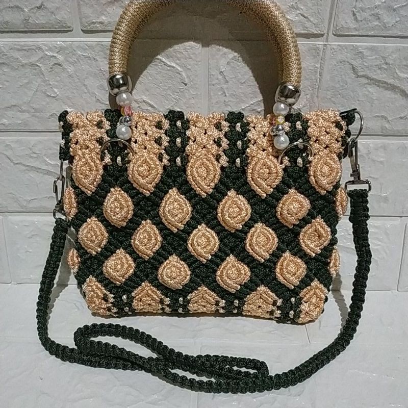 TAS RAJUT TALIKUR KEONG 2in1 / tas rajut murah / tas talikur / tas wanita/ tas rajut selempang