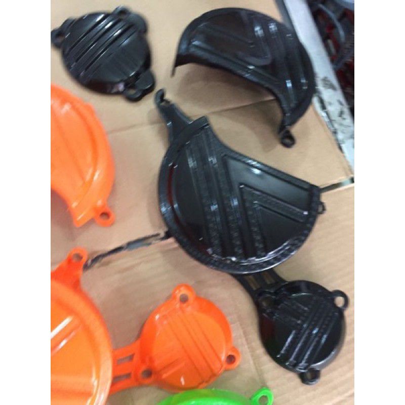 Cover Blok Kopling Magnit tutup mesin kiri kanan KLX 150 D tracker 150 Hitam Orange Hijau