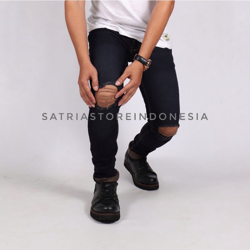 Ripped Jeans Pria , Celana Sobek Pria Skinny jeans Stretch Premium Quality