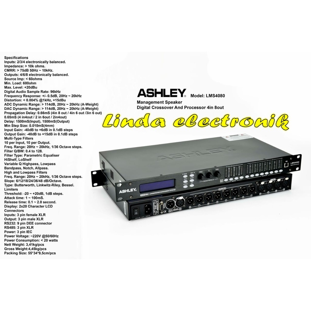 Digital management speaker crossover processor ashley 3in 6out LMS3060
