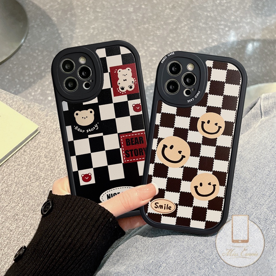 Realme C53 C55 10 C25s C30 GT Master C31 8i 6i 9i C25Y C35 C12 C15 C25 C11 C21Y C20 C21 C20A C3 C17 8 5 7i 8Pro 5i 6 7 6s 5s Kotak Kotak Mewah Lucu Smiley Bear Lembut Sarung