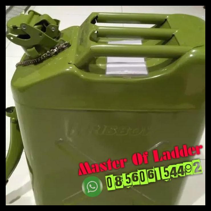 Jerigen Bensin Besi Krisbow 20 L Hijau/ Jerry Can Bensin *