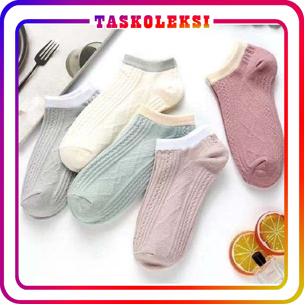 ☛TK☚ Kaos Kaki Wanita Motif Polos Style Fashion Korea Women Sock Import Murah KK011