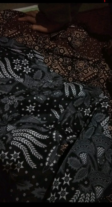 Kemeja Batik Pria Lengan Panjang Size M L Xl Xxl  Bswart Batik Hrb026 Kenongo Hem Panjang Padi