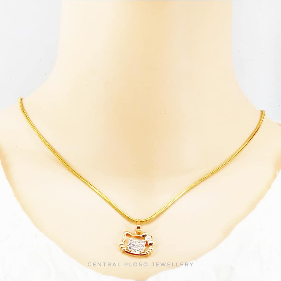 Kalung Anak dan Dewasa Kitty1 Warna Emas 18K FREE BOX