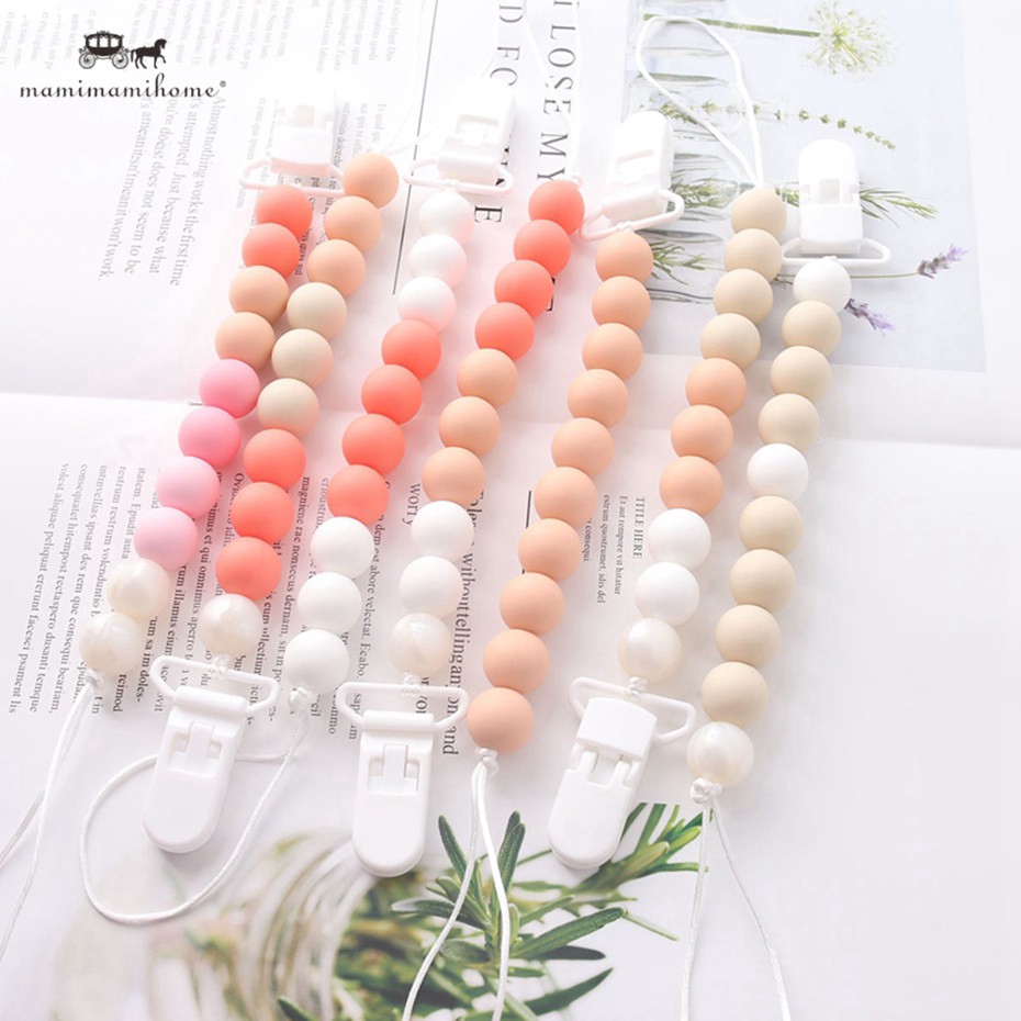 Jual Pacifier Clips Silicone Beads 