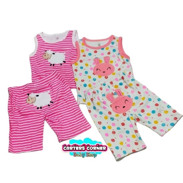 BLUEFLY SIZE 3- 24 M ISI 2 SET SETELAN BAJU BAYI TANGAN KUTUNG + CELANA PENDEK BLUEFLY SETELAN OBLONG SINGLET KUTUNG / SETELAN PANJANG + PANJANG