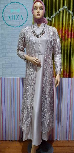 AHZA GAMIS PESTA BUSUI TILE SPIDER SEQUIN SIZE M,L,XL