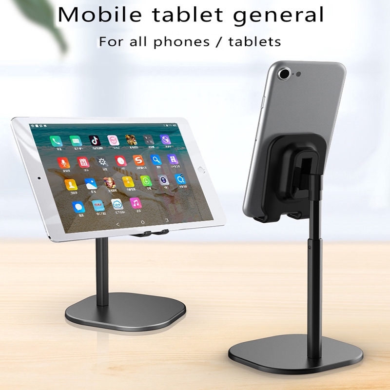 Cell Phone Universal Telescopic Desktop Stand / Luxury Aluminum Alloy Angle &amp; Height Adjustable Phone Holder Stand For Desk / Compatible with All Mobile Phones And tablet