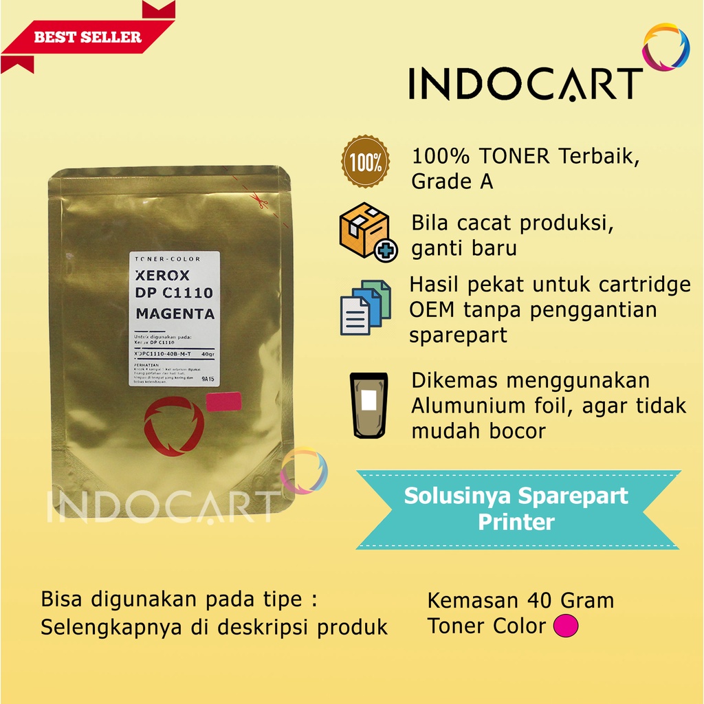 Serbuk Toner Warna Jepang-Xerox DocuPrint C1110 C1190 C2120 CP305-40gr