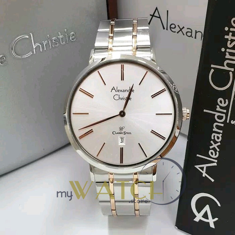 Jam Tangan Pria Alexandre Christie AC 8597 MD BTRSL Silver Rosegold