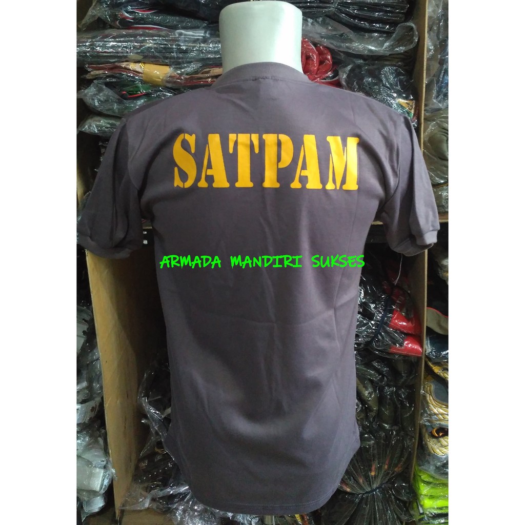 Kaos Satpam Abu Logo Kuning - Kaos Security Abu Logo Kuning