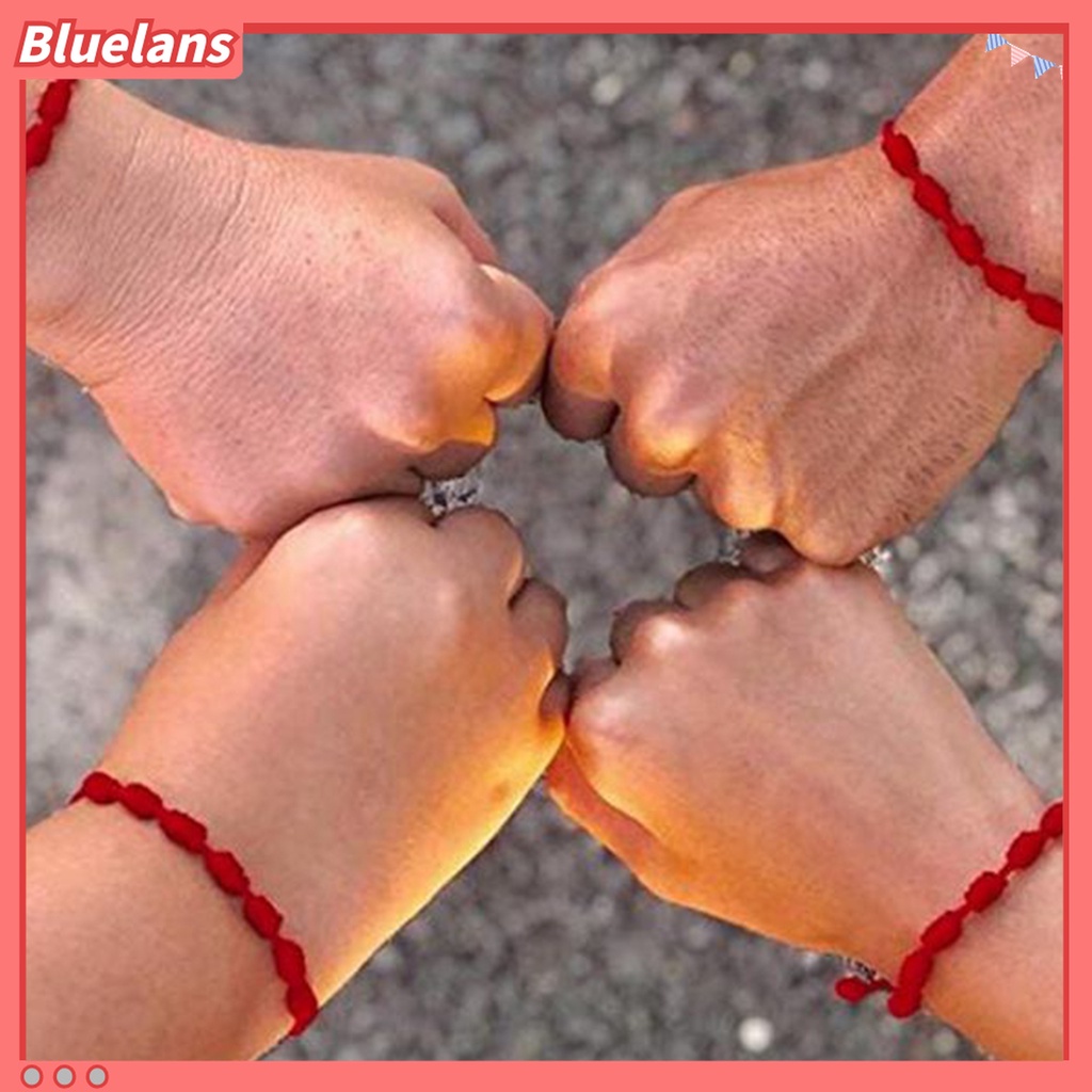 2 Pcs Gelang Tali Jimat Pelindung 7 Simpul Warna Merah Untuk Hadiah Tahun Baru