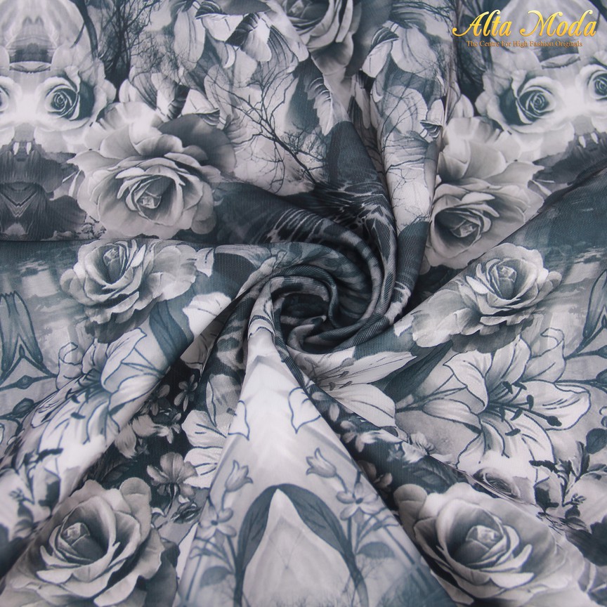 

Alta Moda Scuba Motif Hijau Motif Bunga Abu (1M)