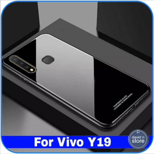 Casing Vivo Y19 Y 19 Hard Soft Case Glass Mirror Edge