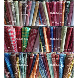 Bahan Kain Kasmilon Gingham Katun Motif Corak Kotak Kotak  