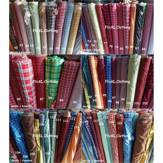 Bahan Kain Kasmilon Gingham Katun Motif Corak Kotak Kotak  