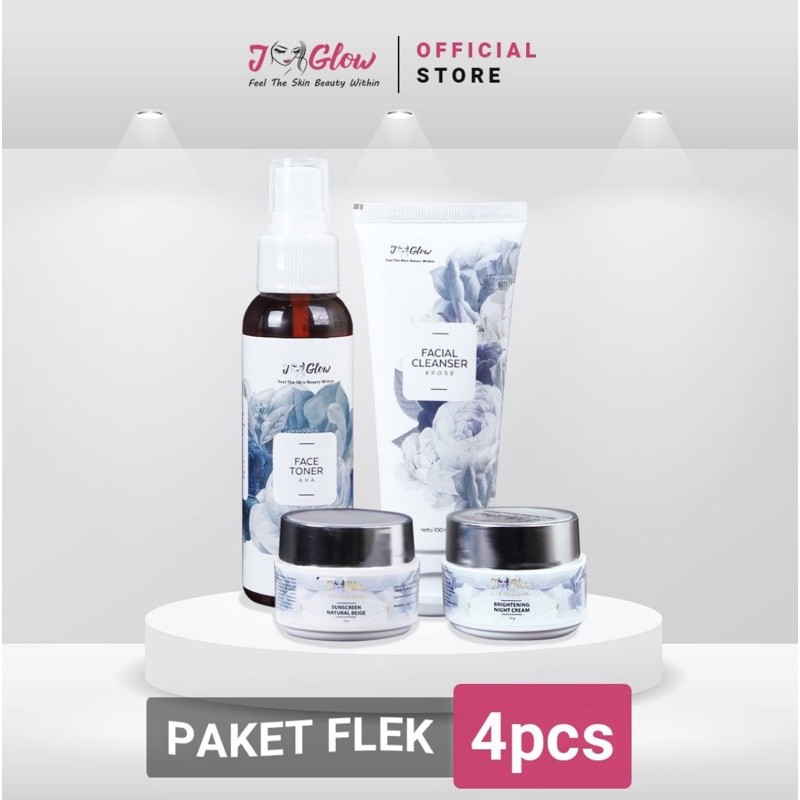 J GLOW PAKET FLEK GLOWING JW JGLOW *FREE POUCH* ((kemasan baru isi lebih banyak))