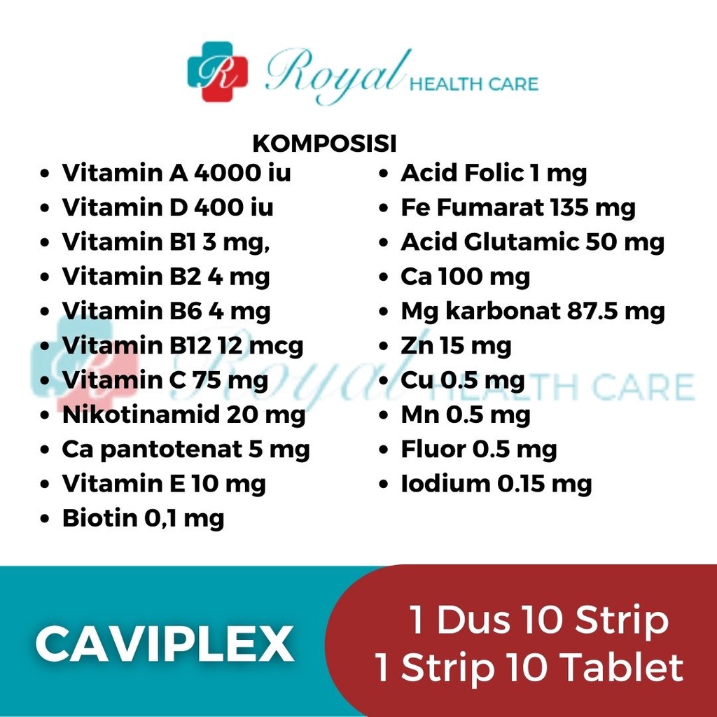 CAVIPLEX BOX 100 TABLET Membantu Memenuhi Kebutuhan Vitamin dan Mineral