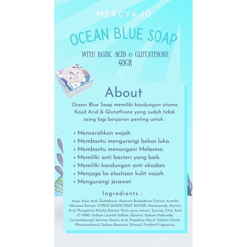 [FREE GIFT] OCEAN BLUE BAR SOAP MERCYA / SABUN MERCYA.ID / SABUN OCEAN BLUE SOAP MERCYA