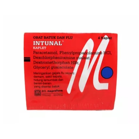 Intunal Kaplet Merah 4's per strip